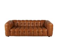 Canapé nuage 3/4 places en cuir de vache camel 240x76x102cm Marron