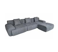 Canapé nuage compressé modulable en tissu chenille gris 4-5 places SHEFFIELD