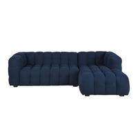 Canapé nuage d'angle droit 4/5 places bouclettes bleu nuit 272x75x168cm Bleu
