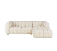 Canapé nuage d'angle droit 4/5 places bouclettes écrues 272x75x168cm Blanc