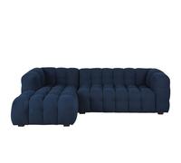Canapé nuage d'angle gauche 4/5 places bouclettes bleu nuit 272x75x168cm Bleu