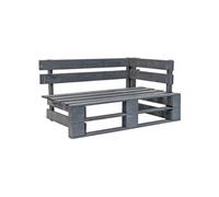 vidaXL Canapé-palette 2 places avec coussins Gris Bois de pin imprégné
