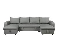Canapé panoramique convertible en tissu "Victor" - 4 places - Gris