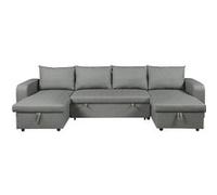 Canapé panoramique convertible en tissu "Victor" - 4 places - Gris Gris
