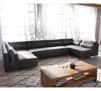 Canapé-panoramique Elio XL 400x185 cm similicuir vintage anthracite