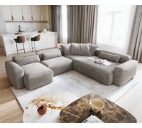 Canapé panoramique Freestyle Pure 360x290 cm Tissu texturé gris doux