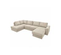 Canapé panoramique gauche convertible Magda beige