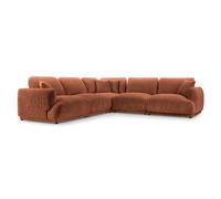 Canapé panoramique modulable velours côtelé 5 places Droit Terracotta