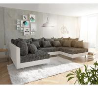Canapé panormique Clovis Blanc Noir Canapé Modulable