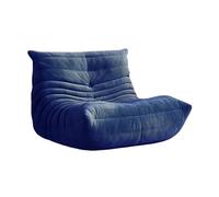 Canapé paresseux minimaliste Caterpillar, canapé paresseux rembourré en tissu avec rembourrage en mousse haute densité, chaise de salon compacte pour salon, chambre à coucher, coin lecture, (bleu, 90