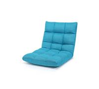 canapé paresseux pliable giantex bleu clair 108 X 56 X 12 CM, chaise de sol rembourrée d’ éponge, dossier inclinable à 14 positions Bleu G