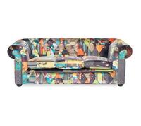 Canapé patchwork en tissu jaune BELIANI CHESTERFIELD - 3 places - Relaxation - Confort moelleux