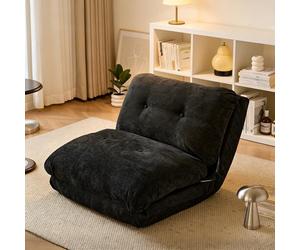 Canapé pliable avec dossier réglable, coussin inclus, facile à nettoyer, pour s'asseoir, à moitié allongé ou allongé - Solution polyvalente pour salon