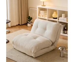 Canapé pliable avec dossier réglable, coussin inclus, facile à nettoyer, pour s'asseoir, à moitié allongé ou allongé - Solution polyvalente pour salon