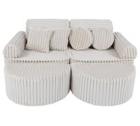 Canapé Pocket 120 cm velours 12 pcs CHURROS enfant modulable mousse OEKO TEX jeu