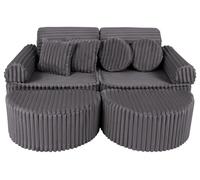 Canapé Pocket 120 cm velours 12 pcs CHURROS enfant modulable mousse OEKO TEX jeu