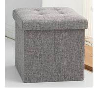 Canapé Pouf avec Coffre de Rangement 30x30x30cm Tabouret de Rangement Pliant Pouf de Pliable Cube avec Couvercle Amovible pour