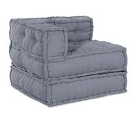 Canapé pouf modulaire 4 places convertible en tissu gris Gris G