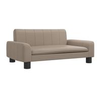 Canapé pour enfant Cappuccino 70 x 45 x 30 cm en cuir synthétique avec rembourrage en mousse, bois de pin massif, design stable pour chambre d'enfant, siège sûr pour jouer et se détendre