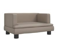 Canapé pour enfant en cuir synthétique marron cappuccino avec rembourrage en mousse - 60 x 40 x 30 cm - Pour chambre d'enfant de 3 à 6 ans - Stable avec structure en bois de pin massif - Confortable