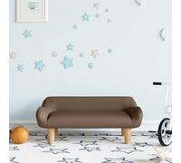 Canapé pour enfant en tissu marron avec rembourrage - 70 x 40 x 24 cm - Bois de pin solide - Pour chambre d'enfant - Siège confortable - Convient pour les enfants de 3 à 6 ans - Espace confortable