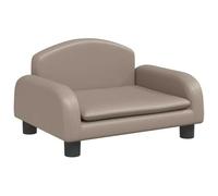 Canapé pour enfant marron cappuccino 50 x 40 x 30 cm en cuir synthétique rembourré de mousse, bois de pin massif, design stable pour chambre d'enfant, siège confortable pour jouer et se détendre
