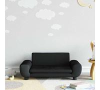 Canapé pour enfant, noir, en velours, dimensions 70x45x33 cm, avec une structure en bois massif de pin. Meuble stable et sûr pour bébé, idéal pour les chambres d'enfants, peu encombrant et doté d'un r