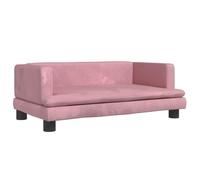 Canapé pour enfant rose 80 x 45 x 30 cm en velours avec cadre en bois de pin massif, rembourré pour enfants de 3 à 6 ans, meuble stable pour chambre d'enfant avec confort d'assise doux et design sûr
