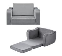 VEVOR Canapé pour Enfants 2-en-1 Convertible en Chaise Longue, Canapé-lit Pliable et Moelleux, avec Accoudoirs, en Éponge 28D et Poils Courts, Sofa Tout-petits pour Chambre d’Enfants, Gris, M