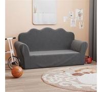 Canapé pour enfants 2 places anthracite peluche douce Gris G