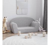 Canapé pour enfants, 2 places, gris clair, en peluche douce, meuble pour bébé et jeunes enfants, comprenant un lit, une commode à langer, dimensions : 84 x 34 x 45 cm, avec housse amovible, idéal pour