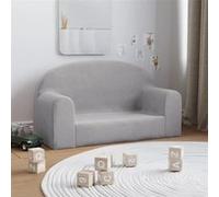 Canapé pour enfants 2 places gris clair peluche douce Gris G