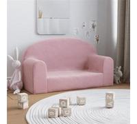 Canapé pour enfants 2 places rose peluche douce Rose G