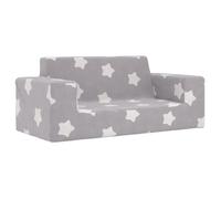 vidaXL Canapé pour Enfants à 2 Places Gris Clair étoiles Peluche Douce, Mini canapé, Mini canapé pour Enfants, siège pour Enfants