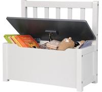 Canapé pour enfants Bolt Edge – Gris/Blanc – Coffre à jouets – Banc – Avec espace de rangement