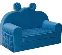 Canapé pour enfants, canapé-lit, canapé, fauteuil pour enfants, fauteuil, canapé, canapé pour enfants, chambre d'enfant, dépliant, meubles en mousse, 71x35/91x48 cm, bleu