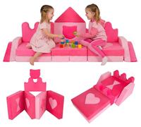 Canapé pour enfants COSTWAY 14 pièces en forme de couronne, canapé de jeu modulaire en mousse avec housse amovible, canapé pour enfants, fauteuil pour enfants à partir de 3 ans