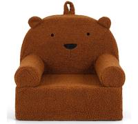 Canapé pour enfants COSTWAY, fauteuil pour enfants avec poignées en mousse et tissu peluche, canapé pour enfants avec housse lavable, canapé de jeu pour enfants à partir de 3 ans, marron