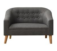 Canapé pour Enfants en Tissu Gris 75x46x52,5 cm avec Rembourrage Mousse, Cadre contreplaqué et Pieds Bois d'hévéa Massif, Banquette Confortable pour Chambre Enfant Salon Bureau