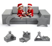 Canapé pour enfants - Ensemble de canapés modulables composé de 9 pièces - Petit canapé transformable pour jeunes enfants - Modèle deux places - Rembourrage en mousse - Idéal pour les salles de jeux e