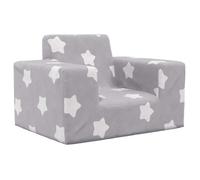 vidaXL Canapé pour enfants Gris clair avec étoiles Peluche douce