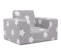 Canapé pour enfants Gris clair avec étoiles Peluche douce Gris clair