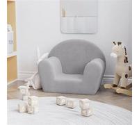 Canapé pour enfants gris clair peluche douce Gris G