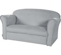 ROBA Mini Canapé Enfant en Velours Lil Sofa - Dossier Confortable avec Accoudoirs - Gris