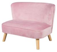 Roba Canapé enfant Lil Sofa - Velours scandinave 2 places, pieds en bois massif - Rose