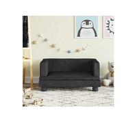 Vidaxl Canapé Pour Enfants Noir 60x40x30 Cm Velours Noir