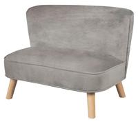 Roba Canapé pour enfants Lil Sofa – Velours gris, pieds en bois stables, 2 places