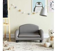 Canapé pour enfants - vidaXL - Similicuir - 50x40x30 cm - Gris - Rembourrage mousse - Capacité 50 kg - 3 à 6 ans