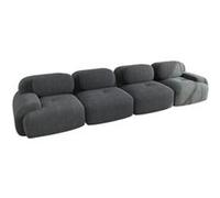 Canapé quatre places, UWOT, tissu velours côtelé, rembourrage haute résilience 32D, conception ergonomique, configuration modulaire, gris Gris