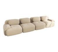 Canapé quatre places, UWOT, tissu velours côtelé, rembourrage haute résilience 32D, conception ergonomique, configuration modulaire, beige Beige